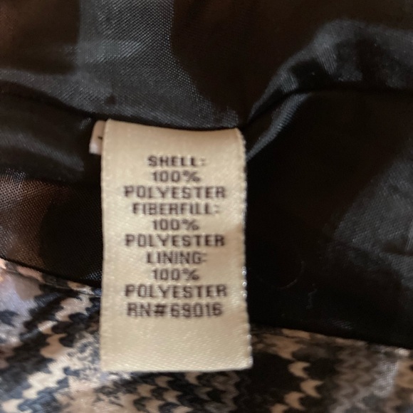 Ruff Hewn‎ Puffer Vest Women Petite Large Gray Fair Isle Print Full Zip Hiking - Picture 8 of 8